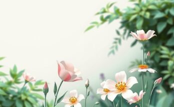 Illustration of awareness for cervical health screenings with a peaceful garden backdrop, emphasizing importance of tests.