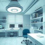 AI in healthcare enhances patient care and physician experiences in a modern medical setting.