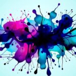 Siluet tinta di berbagai warna dengan arsitektur molekuler yang kompleks, melambangkan kemajuan terapi kanker.