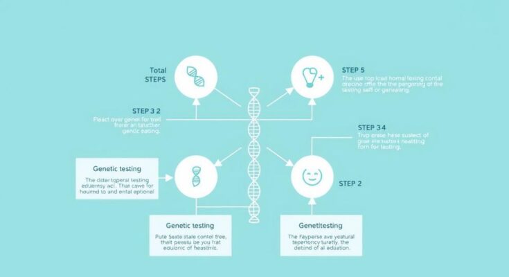 Diagram showing the process of genetic testing for Lynch syndrome in a research setting.