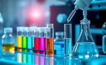 Uji darah sensitif yang mendeteksi tanda awal kanker melalui teknik pengurutan genetik dengan nuansa biru dan hijau.