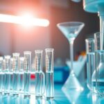 Uji darah inovatif untuk deteksi kanker dini, menonjolkan DNA tumor di suasana laboratorium yang cerah.