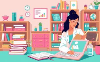 A supportive environment for women in cancer research, featuring diverse tools and resources for professional growth.