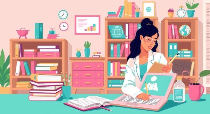 A supportive environment for women in cancer research, featuring diverse tools and resources for professional growth.