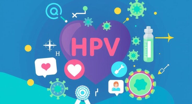 Visual representation of HPV awareness with a vaccination theme, focusing on prevention and health education in India.