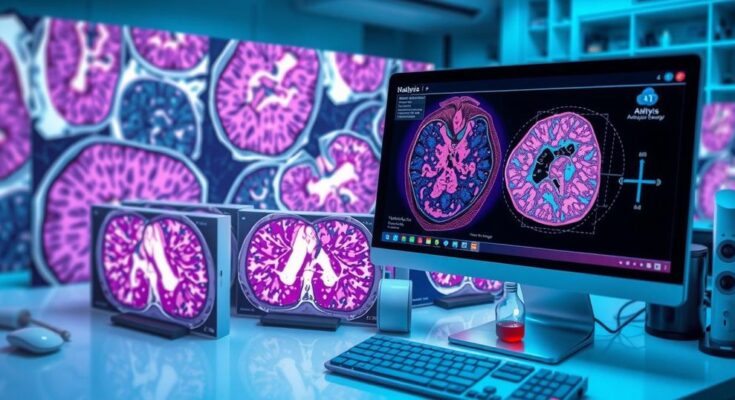Analisis jaringan kanker dengan dukungan AI untuk meningkatkan akurasi dan konsistensi dalam penilaian.