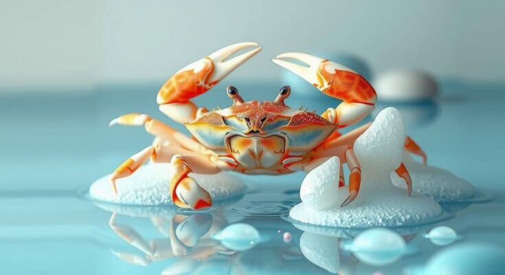 Kanker horoskop: lingkungan yang tenang dan damai, simbol kepiting di antara elemen air dan warna lembut.