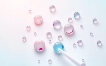Gel pen droplets on a smooth surface symbolizing innovative cancer treatment techniques with soft colors.