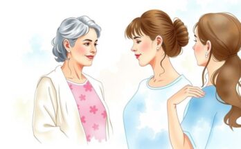 Ilustrasi kebijakan screening kanker serviks untuk wanita usia lanjut dengan latar belakang lembut.