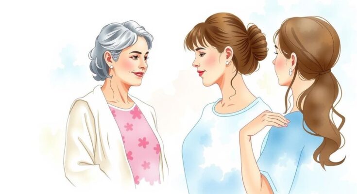 Ilustrasi kebijakan screening kanker serviks untuk wanita usia lanjut dengan latar belakang lembut.