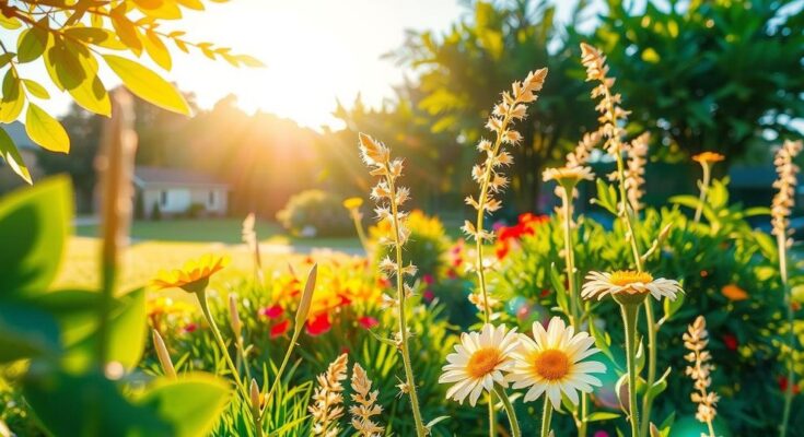 Raising awareness about sun protection and sunscreen use in a serene outdoor setting with bright sunlight.