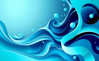 Palettes of blue and green representing hope in cancer research, with abstract shapes symbolizing scientific progress.