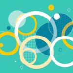 Decorative abstract design of colorful interconnected circles representing health and support in cancer research.