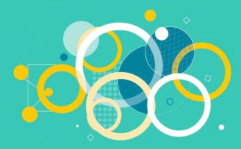 Decorative abstract design of colorful interconnected circles representing health and support in cancer research.