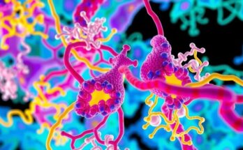 Peta protein jaringan dengan warna cerah untuk penelitian kanker ovarium.