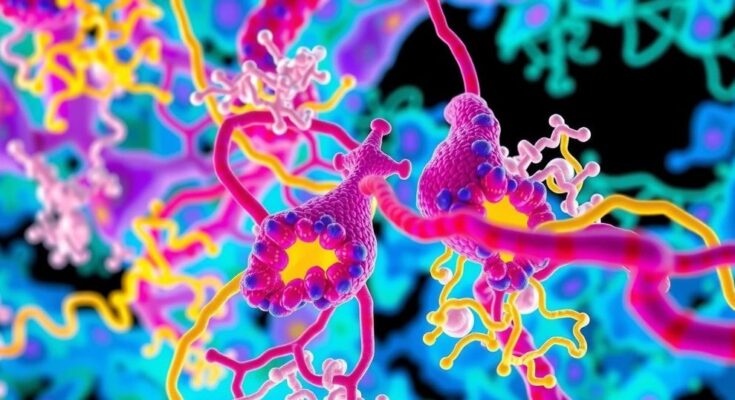 Peta protein jaringan dengan warna cerah untuk penelitian kanker ovarium.